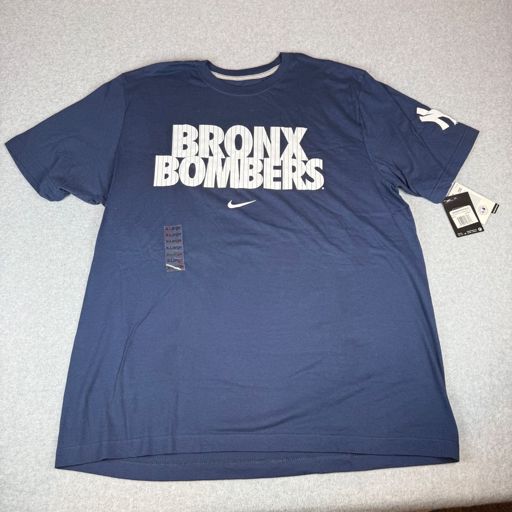 Nike Bronx Bombers T Shirt Mens XL Navy Blue New York Yankees MLB Local T 12